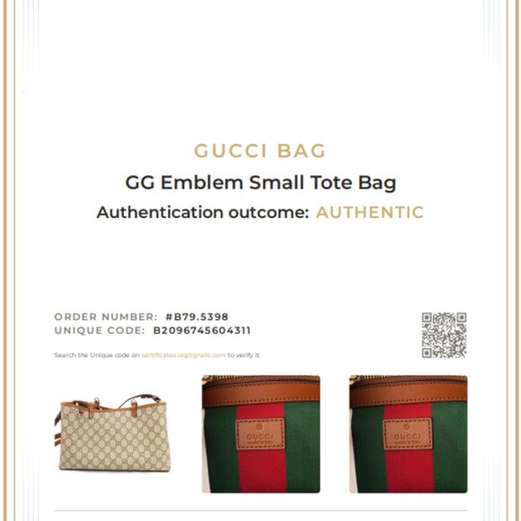 NWD Gucci GG Emblem Small Tote Bag in Beige & Dark Brown with Removable Straps - Picture 13 of 13